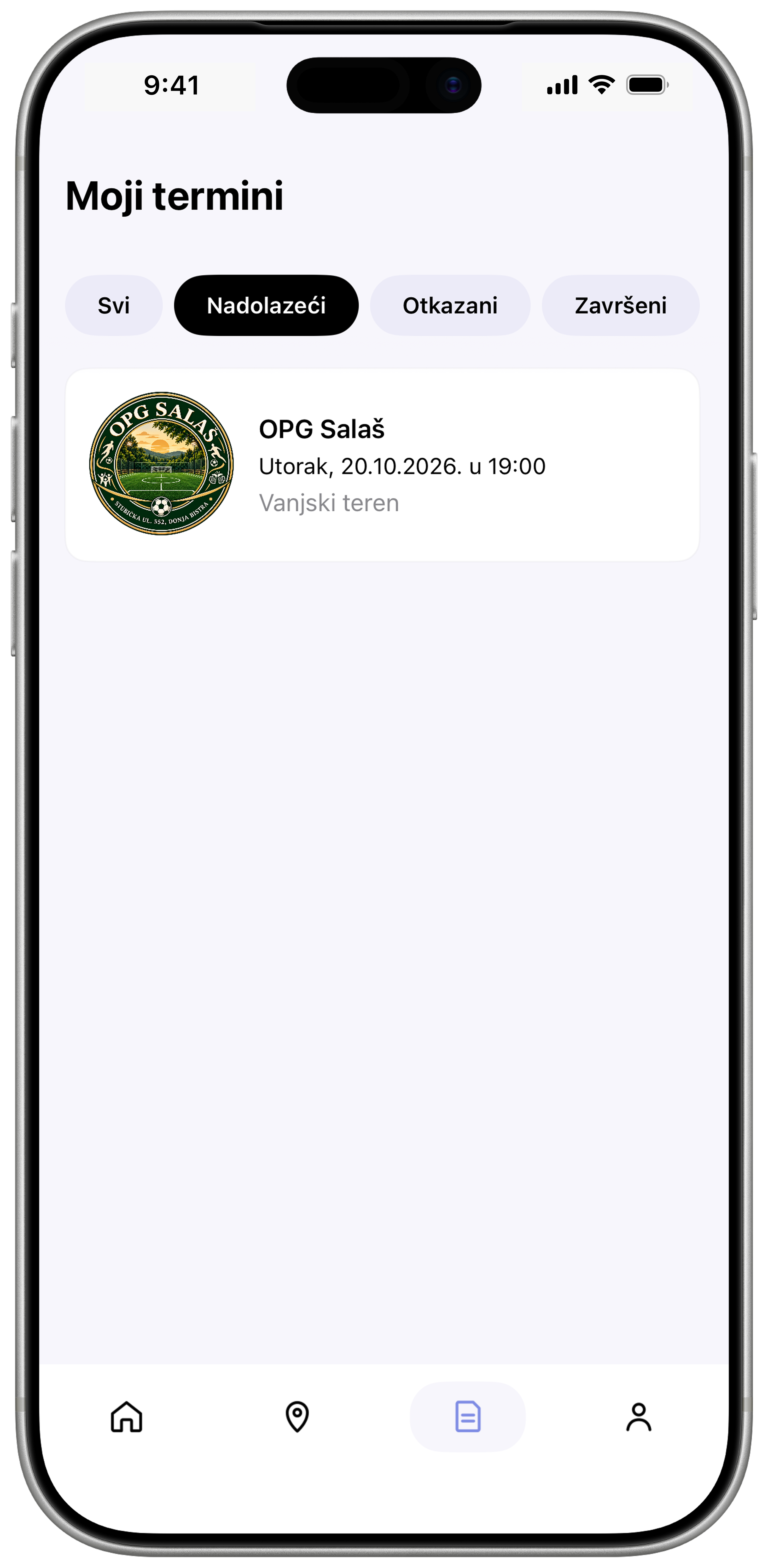 Hakl mobilna aplikacija — potvrda rezervacije